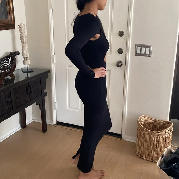 Naked Wardrobe black sleek dress - Picture 4 of 6